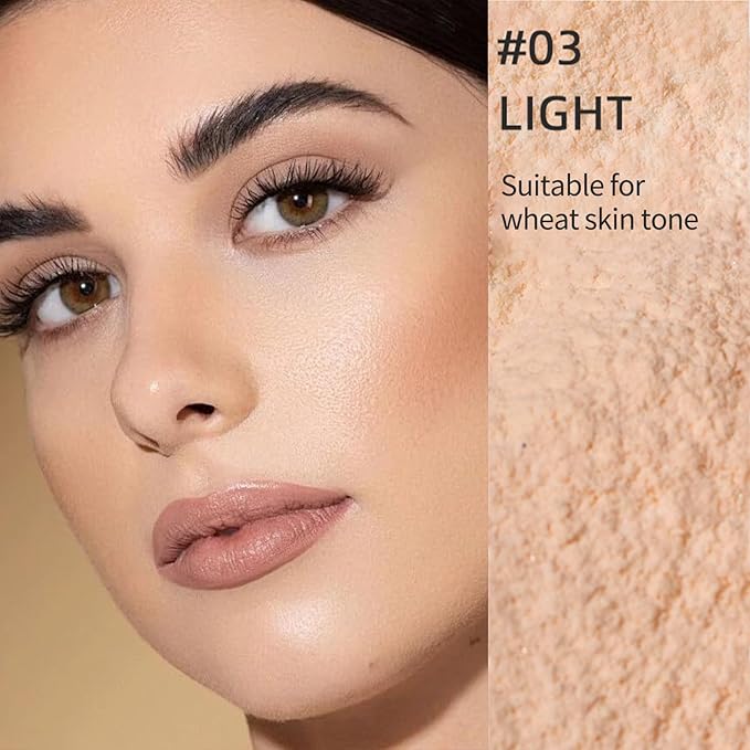 Erinde Nude Translucent Matte Setting Powder with Puff,