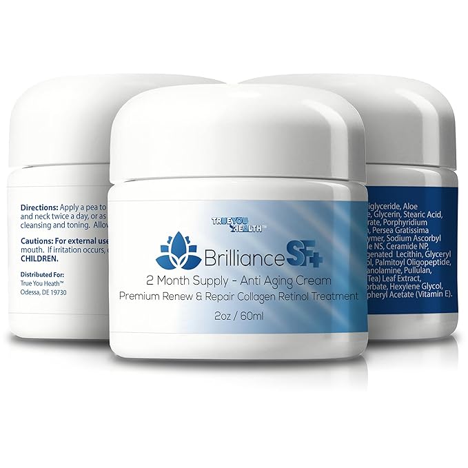 Brilliance SF Plus 2 Month Supply Anti Wrinkle Cream - Our Best Pro Brilliance SF Anti Aging Cream / Anti Wrinkle Cream Plus - Premium Plus Brilliance SF Cream for Day & Night - Promote Soft Skin