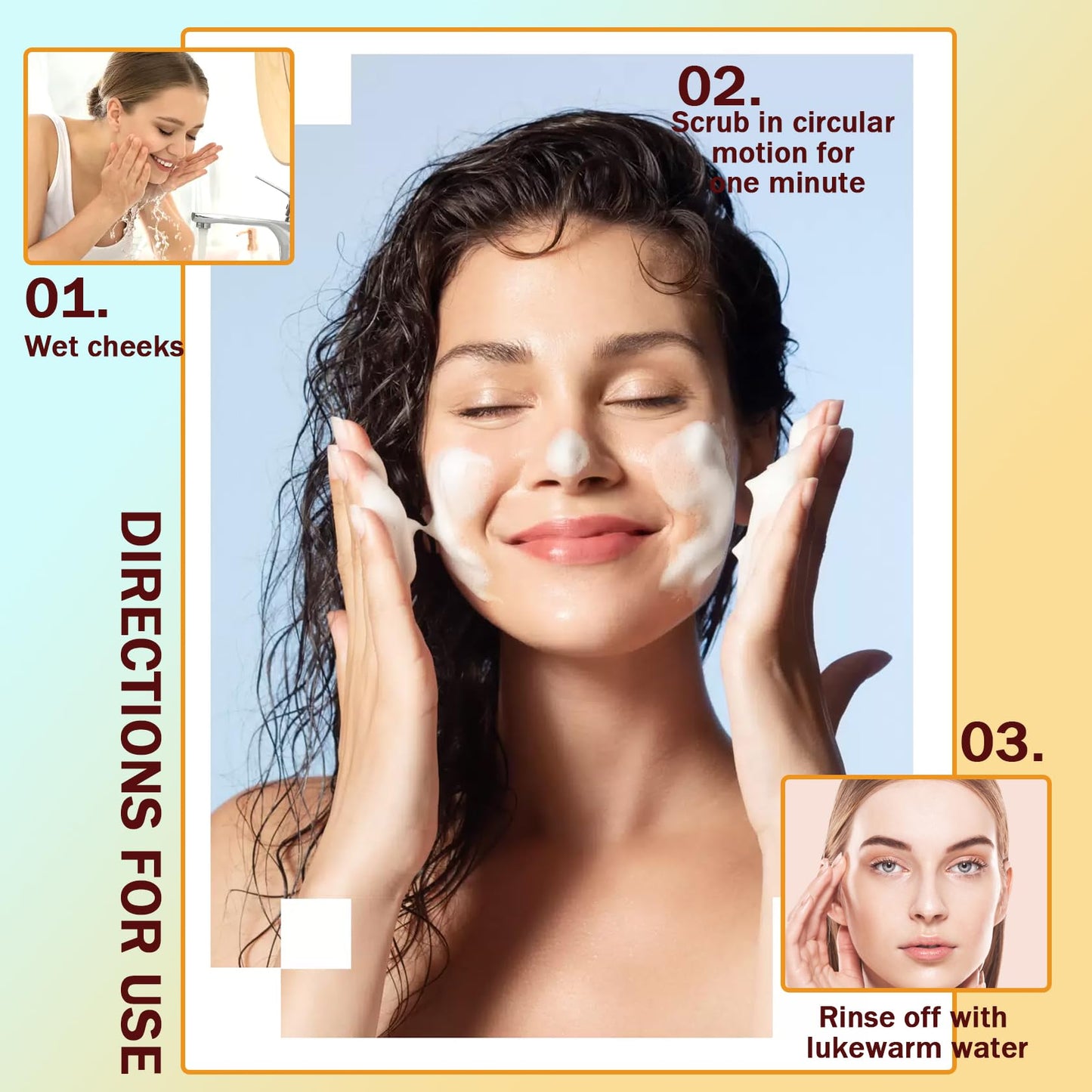 XMXueMei 4PCS Fruit Facial Cleanser,Hydrating Exfoliating Face Wash Set,Gentle Deep Cleaning Foaming Cleanser for Daily Skincare,Oil Control Refreshing Face Wash for Women, 3.52 Fl Oz