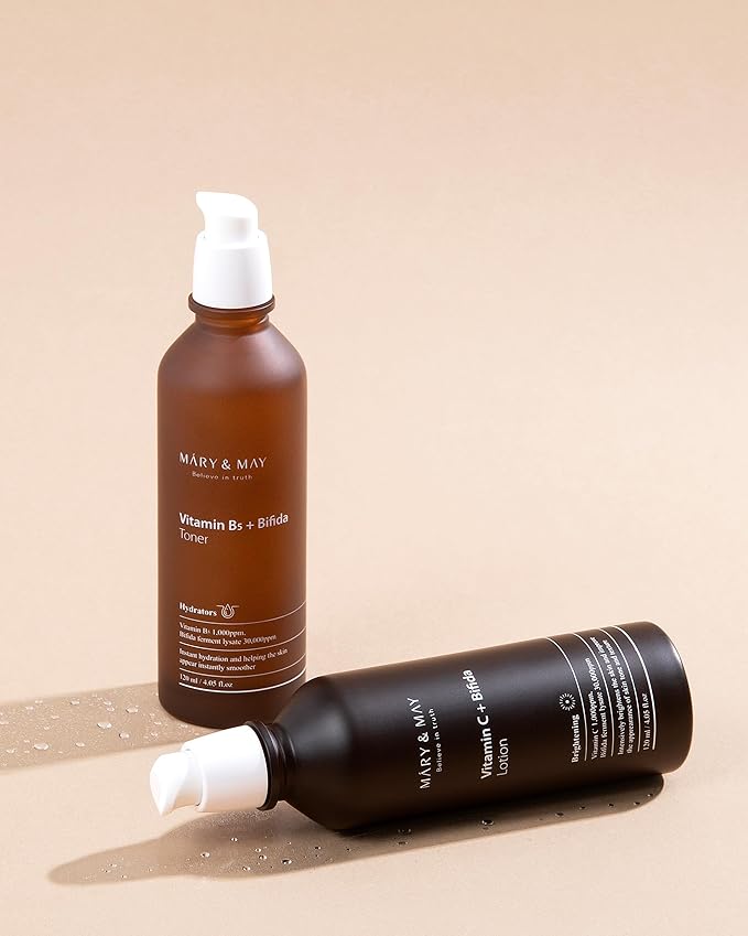 Mary&May Vitamin C+ Bifida Lotion - Nourishing Face Lotion for Evens Skin Tone and Moisturization - 30,000ppm Bifida Fermentation with 1,000ppm Vitamin C, 4.06 fl.oz.