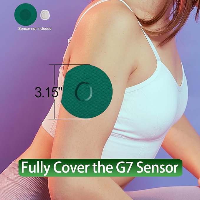 G7 Adhesive Patches Waterproof 20Pack G7 & Stelo Overpatch Flexible CGM Tape Non-Glue Central Full Cover Patches Hypoallergenic & Latex-Free Stelo Patch for 10-15 Days Long Stay, Sapphire