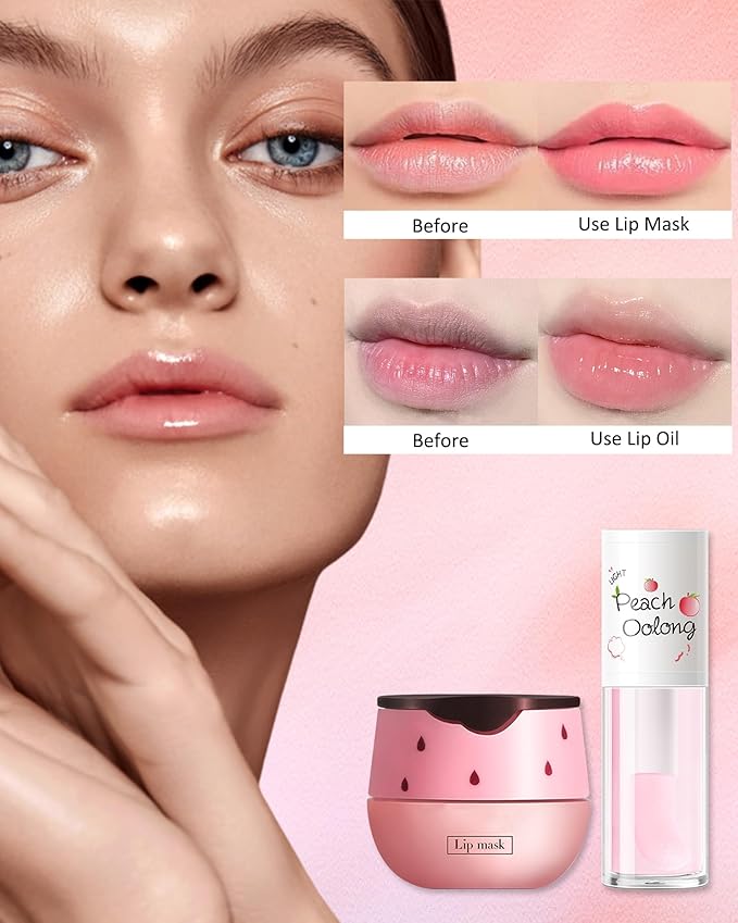 2PCS Strawberry Lip Balm Honey Pot Exfoliator