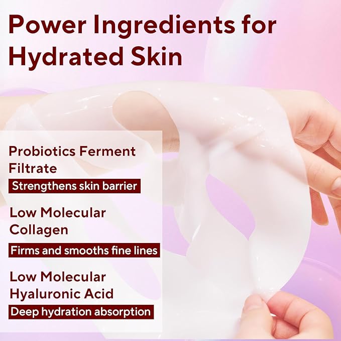 Bio-Collagen Real Deep Mask, 4 Pack Overnight Hydrating Face Mask for All Skin Types,Original Hydrating Collagen Face Mask