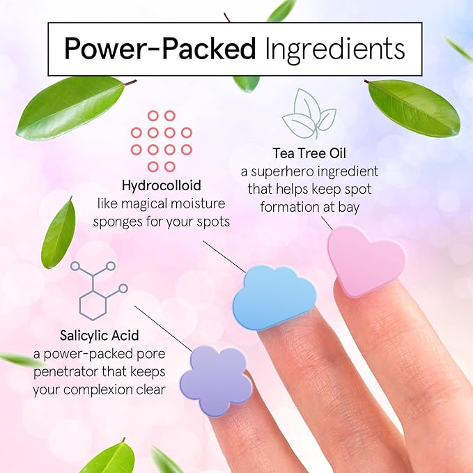 grace & stella Award Winning Pore Strip - Pimple Patches for Face - Hydrocolloid Acne Patches - Absorbs Zits, Reduces Redness - Cute Patches Dermatologist-Tested, Vegan (Multishape, 36 Count)