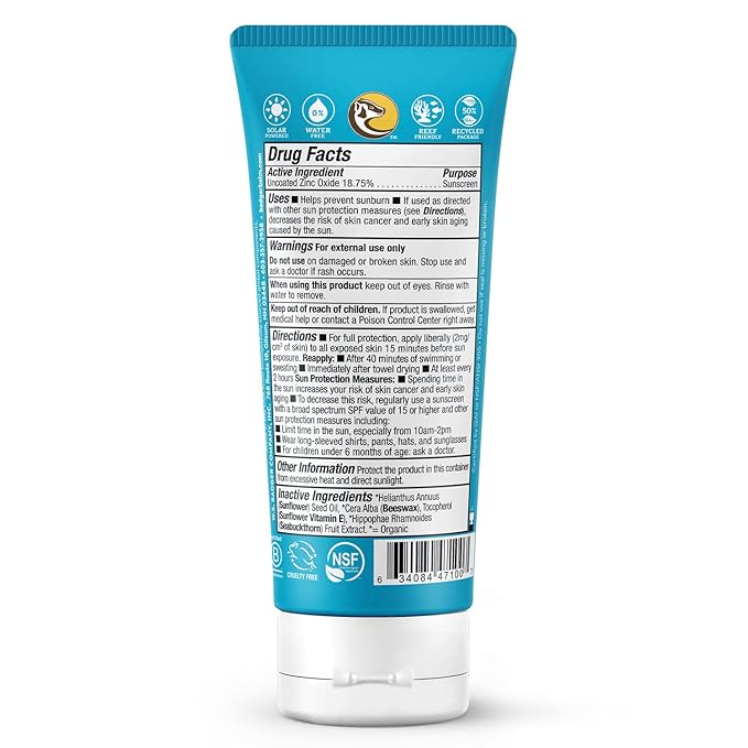 Badger Mineral Sunscreen Cream SPF 30, All Natural Sunscreen with Zinc Oxide, 98% Organic Ingredients, Reef Safe, Broad Spectrum, Water Resistant, Unscented, 2.9 fl oz