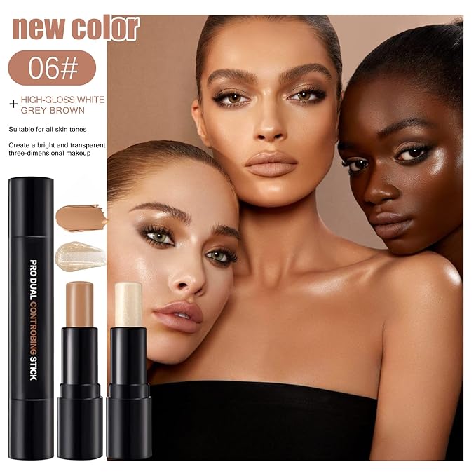 Double-End Contour Highlighter Stick, Contour Stick,Face Highlighter, Contour