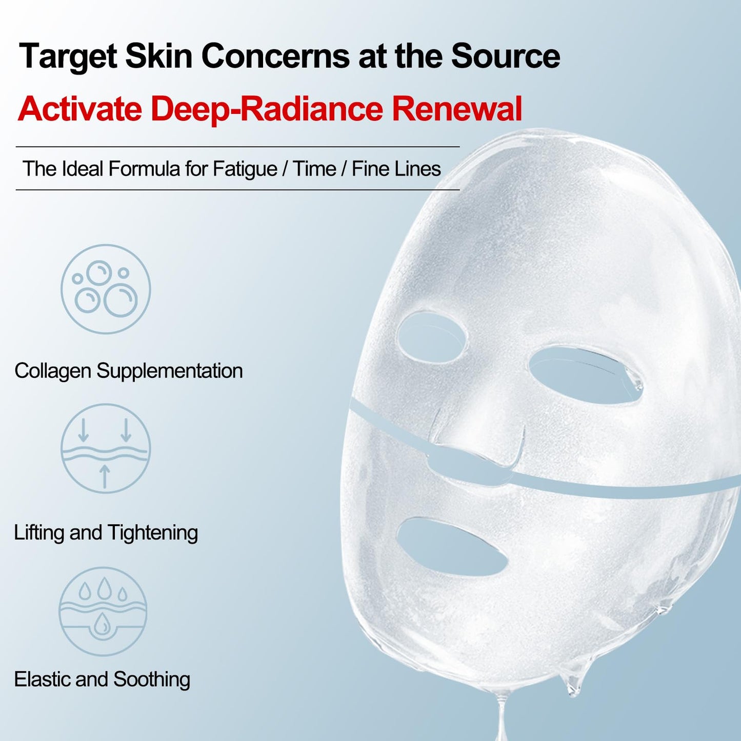 30ml Deep Collagen Anti-Wrinkle Lifting Mask (32g x 10 ae) – Facial sheet masks with low molecular weight collagen, Hydrate, Lift & Smooth Wrinkles for Travel & Daily Use, Korean Skin Care