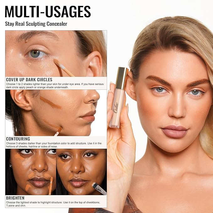 Oulac Concealer Full Coverage, Concealer Stick for Dark W8 Toffee 8ml