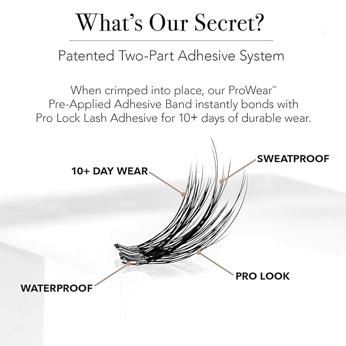 Pro Lash ProWear Starter Lash Clusters Kit - Easiest to Apply Lashes - 10-Day Cluster Eyelash Extensions - 3 Sets of False Eyelashes Plus Adhesive, Remover, Tweezers - Volume Shorties No. 06 - Black