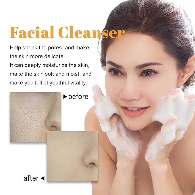 Yaper 2 Pcs Turmeric Foaming Face Wash,Deep Cleansing and Exfoliating Glow Wash Turmeric Facial Cleanser With Brush.