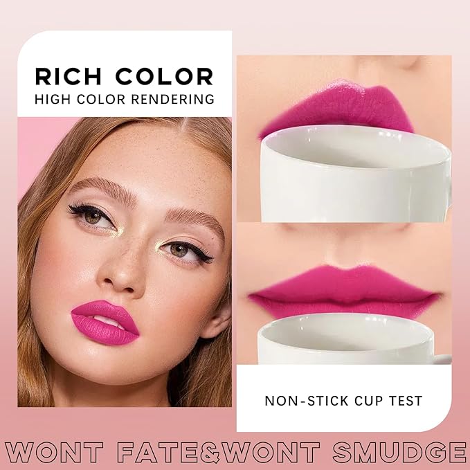 Lip Stain Marker,Nude Pink Lip Tint Stain Pen Liner,Hydrating