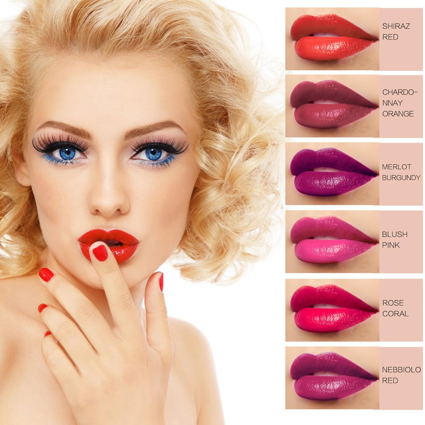 6 Colors/Set Wine Lipstick Matte Long Lasting Waterproof Lip Tint Set Lip Gloss Lip Stain