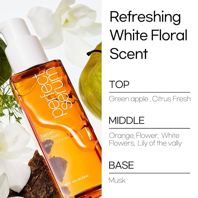 Mise En Scene Perfect Serum Original Bigger Size - Hair Oil for Frizzy & Dry Hair, Hydration and Nutrition Hair Essence for Damage Care, Floral Fragrance, Korean Hair Care Product, 3.71 Fl Oz.
