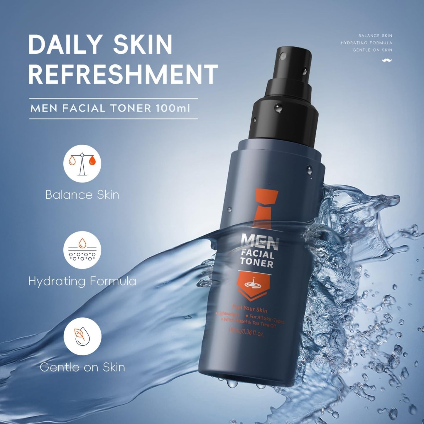 Skin Care for Men Hydrate, Anti-Aging Mens Facial Care Kit - Daily Men’s Skin Care Kit for Sensitive Skin & Dryness Protection | Mens Christmas Gifts Stocking Stuffers for Boyfriend Dad Husband 6Pcs