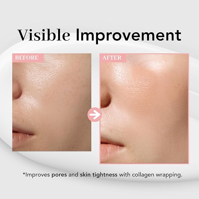 NOWATER Collagen Wrapping Mask, Elasticity Improving, Hydrating, Firming - Hydrolyzed Collagen & Peptide, Glass Skin Peel Off Mask, Korean Skincare for Face (2.4 fl.oz)