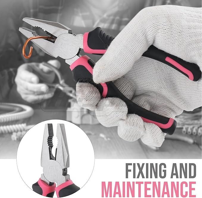 Hi-Spec Tool Set 25pc Pink Household DIY Tool Kit for Women. Small Mini Tool Box Set of Starter Basic Ladies Tools