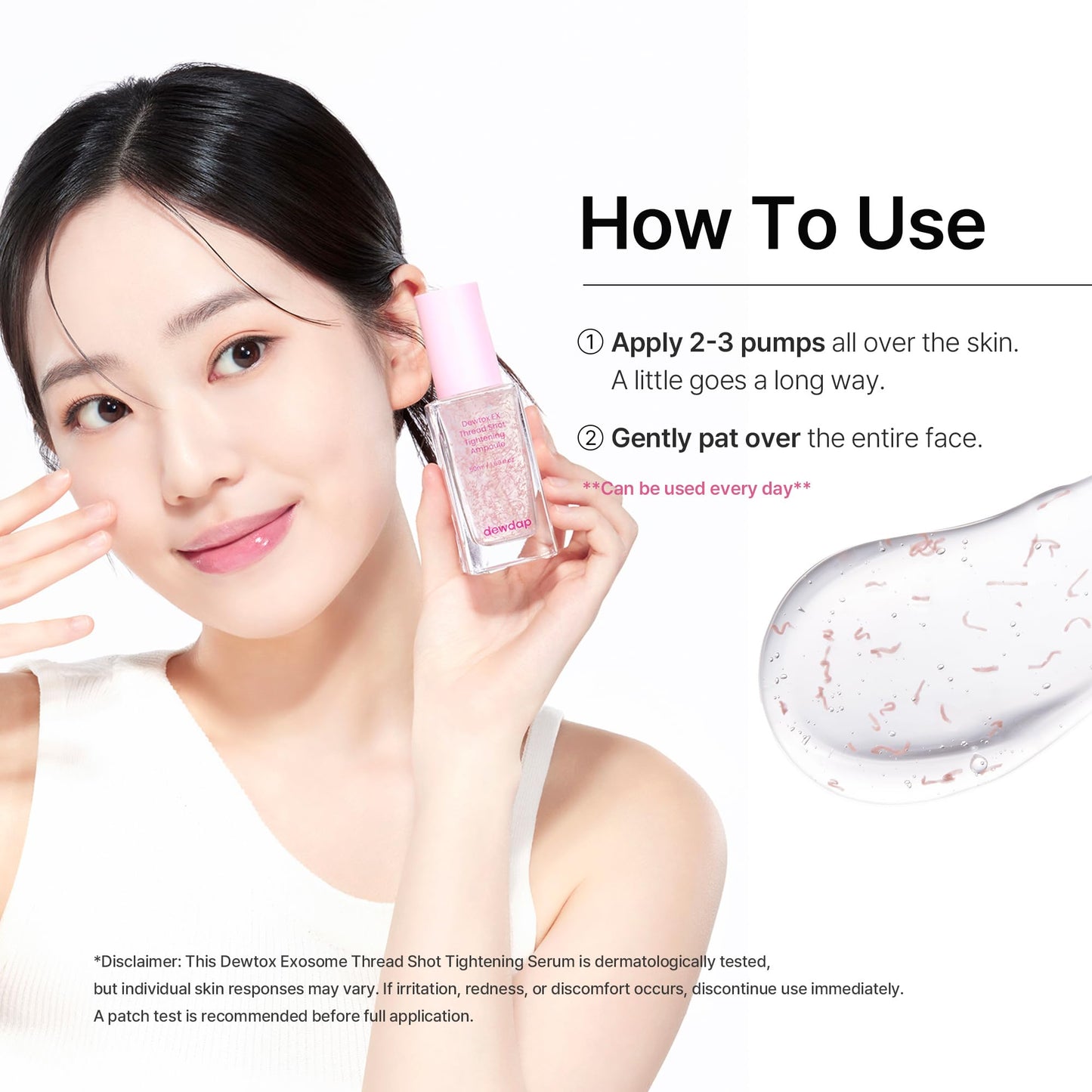 DEWDAP Dewtox Exosome Thread Shot Tightening Serum, Facial Serum with Niacinamide for Pore Minimizing & Firm Skin, Glass Skin, Korean Skincare (1.69 Fl Oz / 50ml)