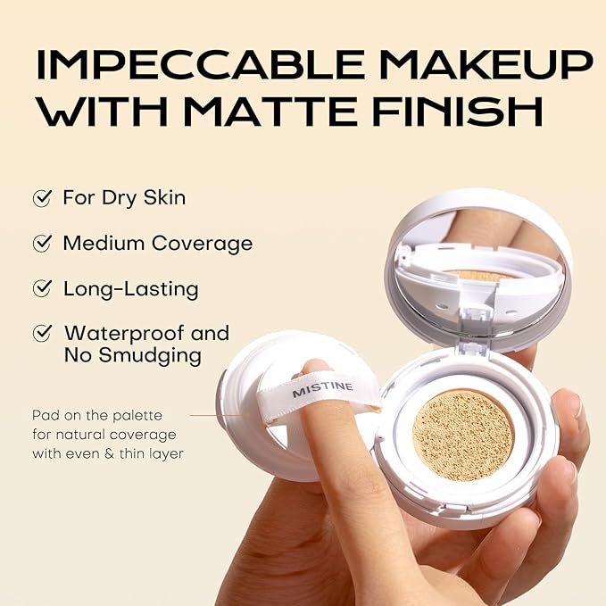 Mistine Tavel Size Air Cushion Foundation Glow Hydrating Proof, Ivory