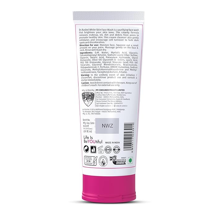 White Skin Face Wash Natural Extracts Deep Cleansing For Oily And Dry Skin -100 ml /3.38 Fl Oz