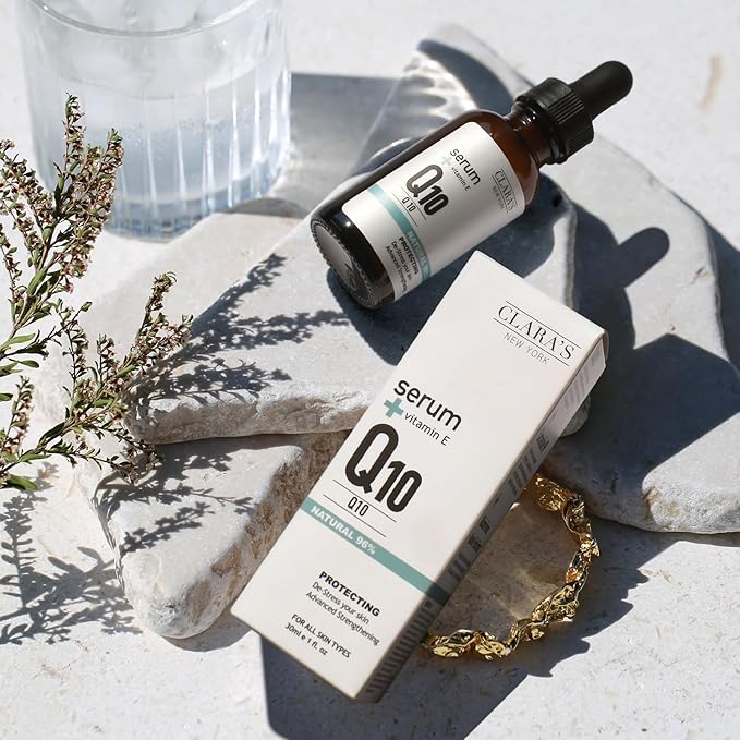 Clara’s New York Q10 Antioxidant Facial Serum with Hydrolyzed Collagen, Ceramide NP & Vitamin E – Anti-Aging, Hydrating, Skin Barrier Repair – 30ml / 1 Fl Oz – Made in USA