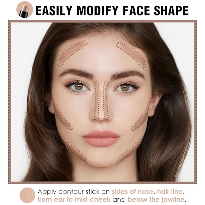 FOCALLURE Cream Contour Stick, Matte Bronzer Stick, Professional