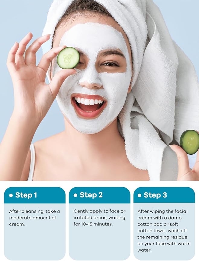 KOMFYMED Revitalizing Repair Face Mask – Hydrating & Soothing Cream Skincare Facial Mask with Centella Asiatica & Squalane – Calms Redness, Strengthens Skin Barrier & Restores Radiance, 5.82 oz