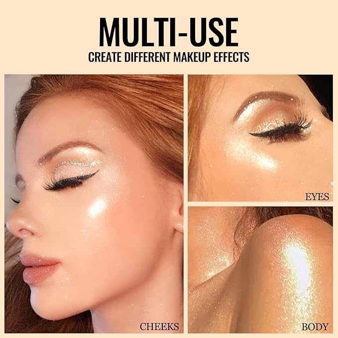 Erinde Face Highlighter Palette, Pearl Glossy Face Illuminator