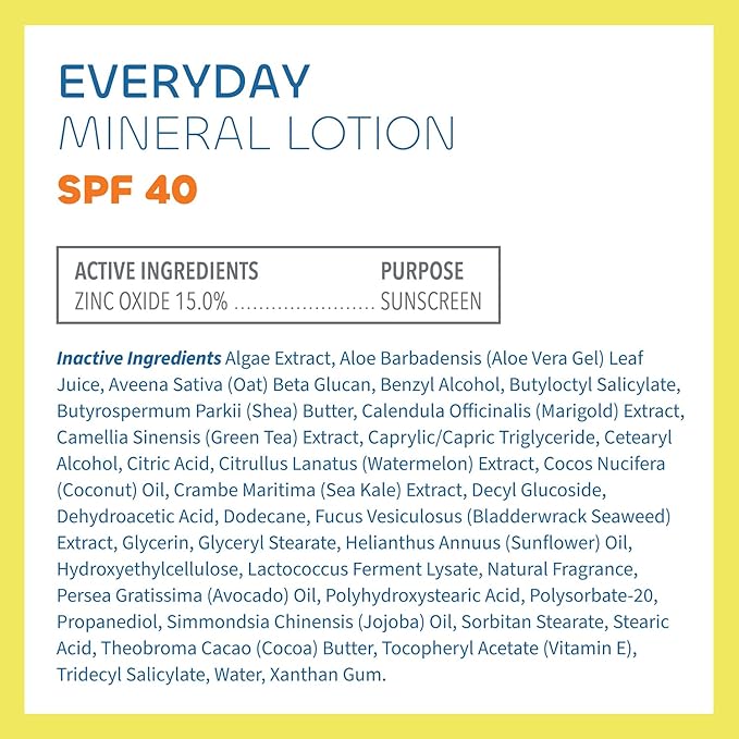 Seaweed Bath Co. Everyday Mineral SPF 40 Broad Spectrum Sunscreen Lotion, 3.4 Ounce, Sustainably Harvested Seaweed, Sea Kale, Prebiotics