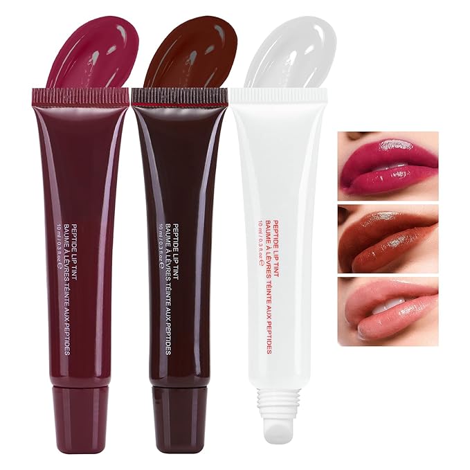 DAGEDA 3Colors Lip Glowy Balm Set, Lips(B)