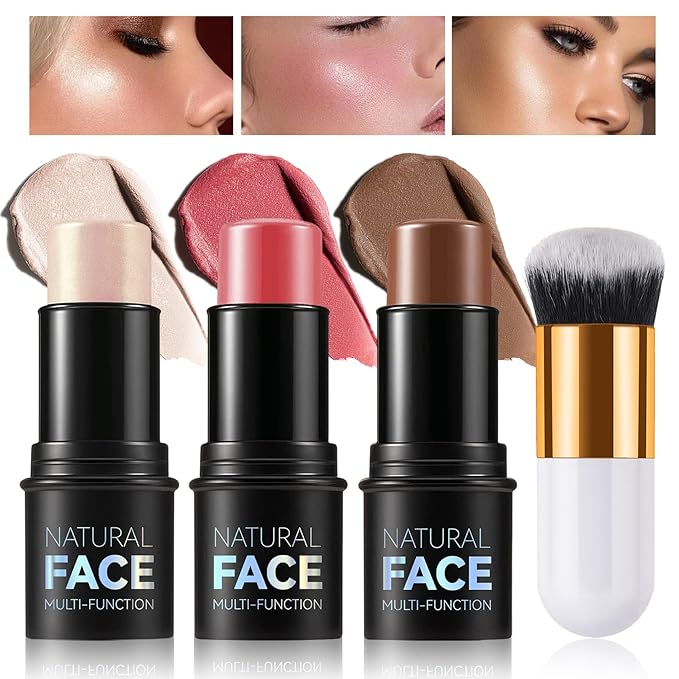 Highlighter Stick Cream Blush Stick Bronzer Contour Stick Beginner-Set B