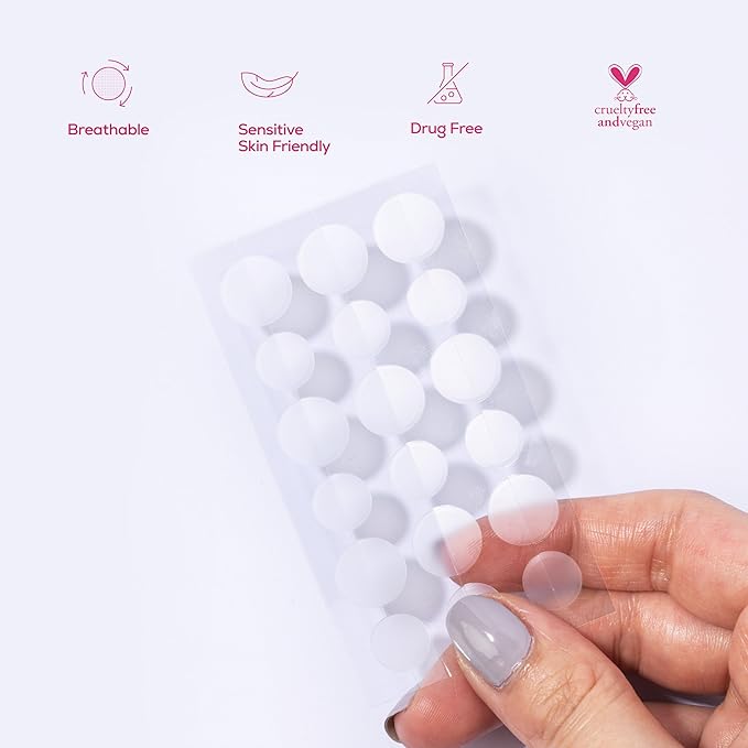 HANHOO Blemish Patch, 432 count, 12 pk, includes hydrocolloid pimple patches that shrink pimples, absorb fluid, and protect from finger-picking and dirt. Invisible acne spot patches for clear skin.
