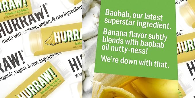 Hurraw! Banana Lip Balm, 3 Pack: Palm