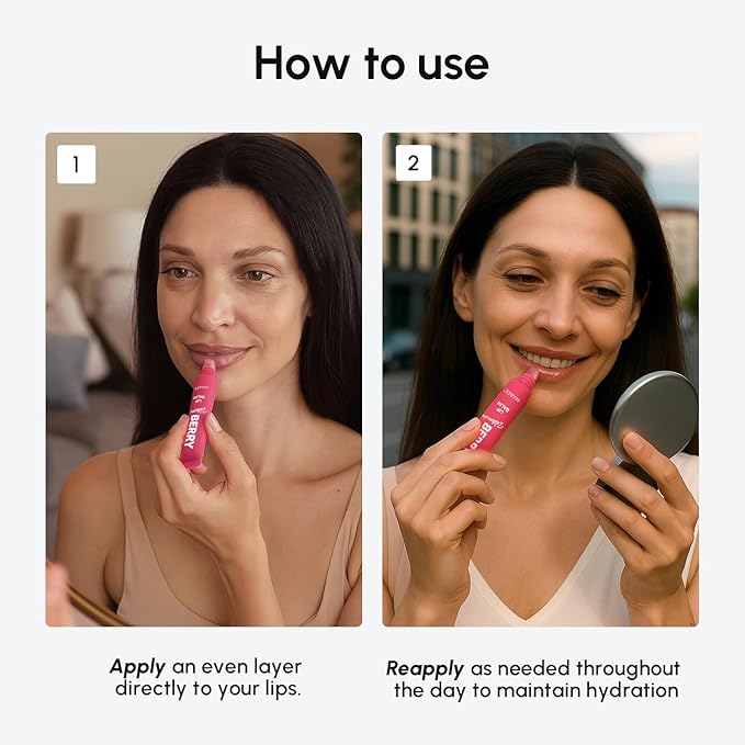 MAREE Lip Balm Hydrating - Lip Balms & Moisturizers - Peptide Lip Treatment Not Tinted - Lip Butter Moisturizer for Very Dry Lips Care Products - Berry Lipbalm - Balsamo Labial Hidratante de Labios