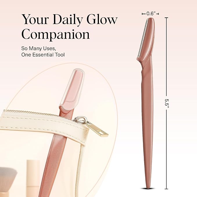 Kitsch Dermaplane Razor for Women Face - Face Razors for Women and Men - Eyebrow Trimmer, Shaver, Recycled Plastic Dermaplaning and Skin Care Tool - Terracotta, 12 pcs