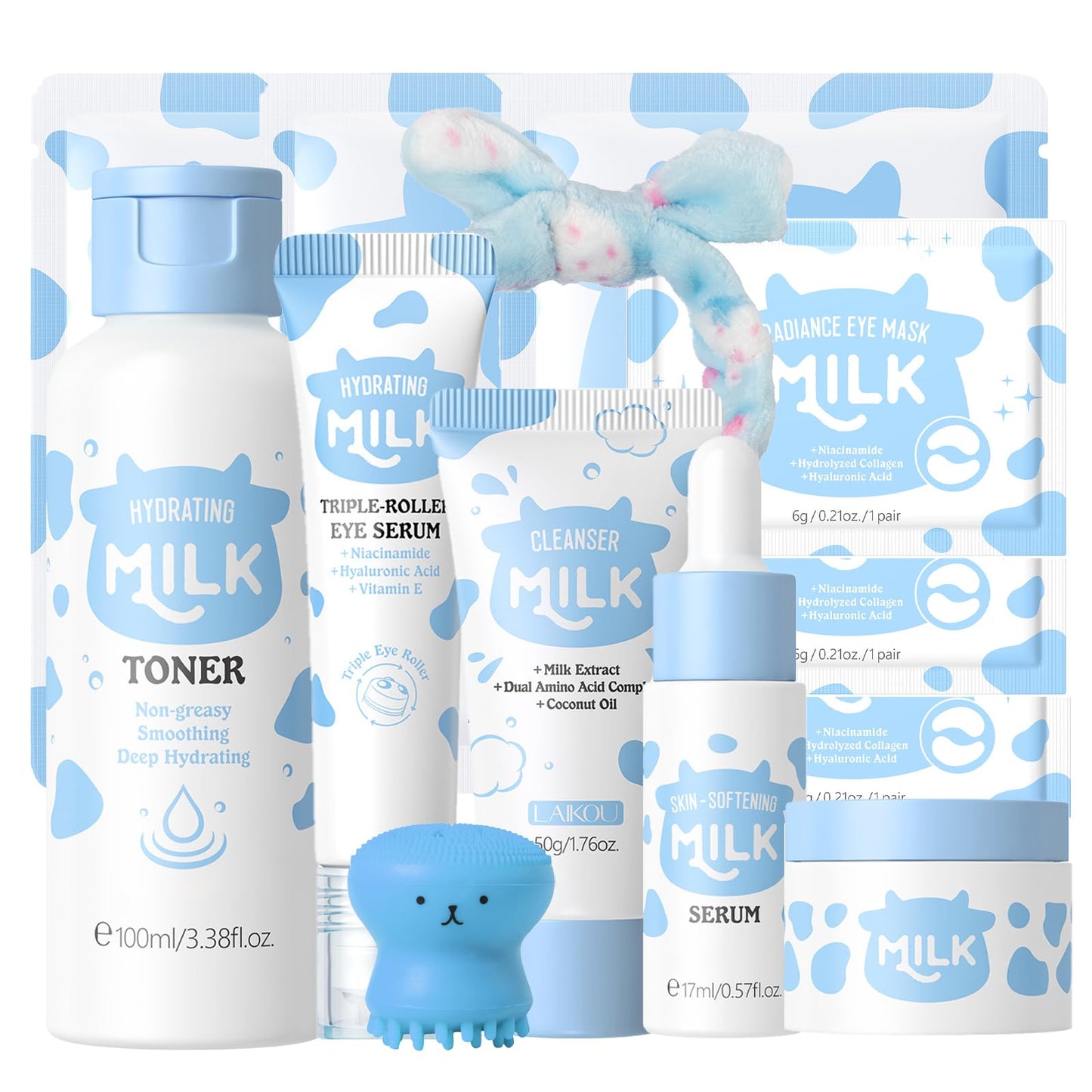 13PCS Milk Skincare For Girls 10-12, Milk Extract Skin Care For Teens 10-12, Gentle Skin Care For Kids Daily Care, Kids Skin Care Set For Girls Ages 8-12, Hydrating & Smoothing