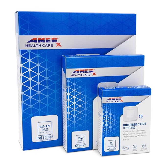 AMERIGEL Total First Aid Bundle - Small - Hydrogel Wound Dressing Moisture Rich Healing Gel (3 oz.) - Saline Wound Wash First Aid Cleansing Solution (7.1 oz.) - Bordered Gauze