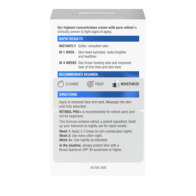 Neutrogena Retinol Pro+ Anti-Wrinkle Night Moisturizer, Rapid Wrinkle Repair, Anti-Aging Face & Neck Cream, Formulated without fragrance, parabens, dyes, & phthalates, Retinol, 1.7 oz