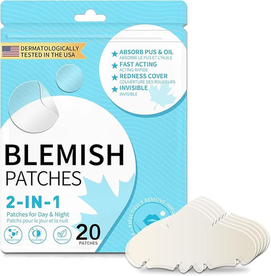 Pimple Patches for Nose 20 CT Acne Patches Nose Pore Strips XL Hydrocolloid Bandages for Face Blemish Pimple Patch Absorbs Oil Overnight