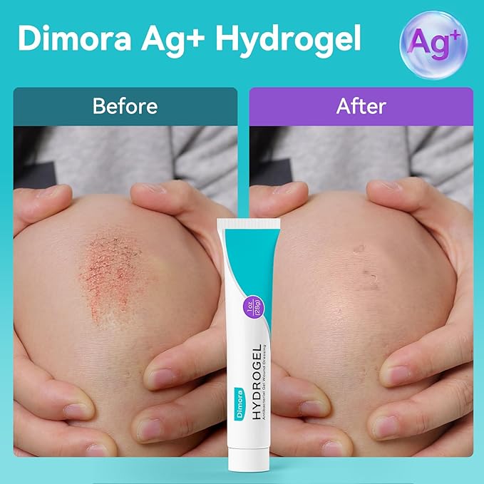 Dimora Antibacterial Gel Wound Dressing-3 Packs 3oz (28gx3), Silver Hydrogel First Aid Ointment for Soothing & Wound Healing, Antibacterial Care for Minor Abrasions, Cuts, Lacerations and Scalds.