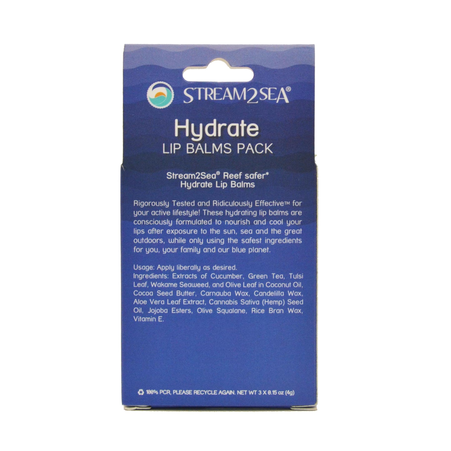 Stream2Sea Hydrate Lip Balm Set, Cherry Vanilla, Naturally Naked and Cucumber Mint Reef Safe Lip Balms, Nourishing and Moisturizing Indoor Lip Balm For Daily Use, Paraben Free