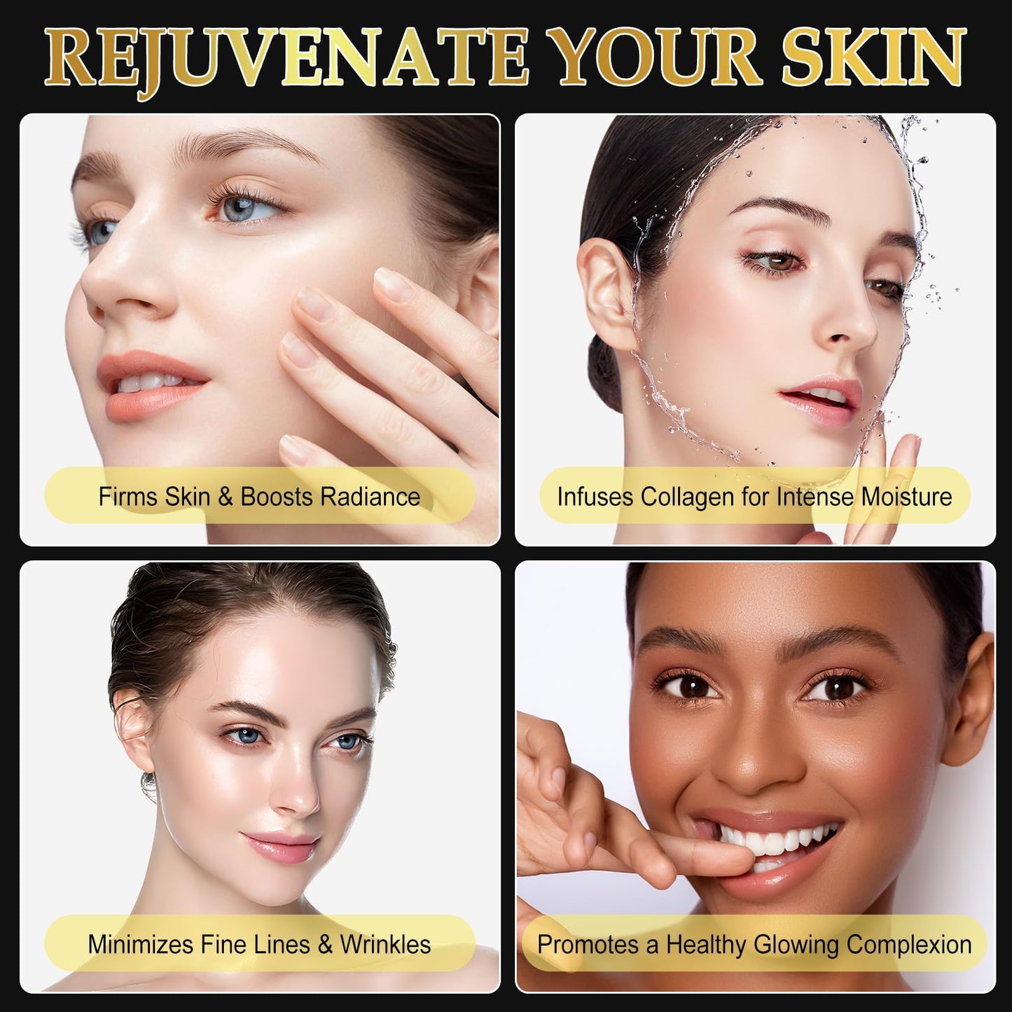 Snail Mucin Mask - Collagen Face Mask, Hydrating Mask Sheet with Hyaluronic Acid, Anti Wrinkle Anti Aging Deep Moisturizing Natural Snail Mucin Serum Daily Treatment for Dry, Sensitive Skin (6 PCS)