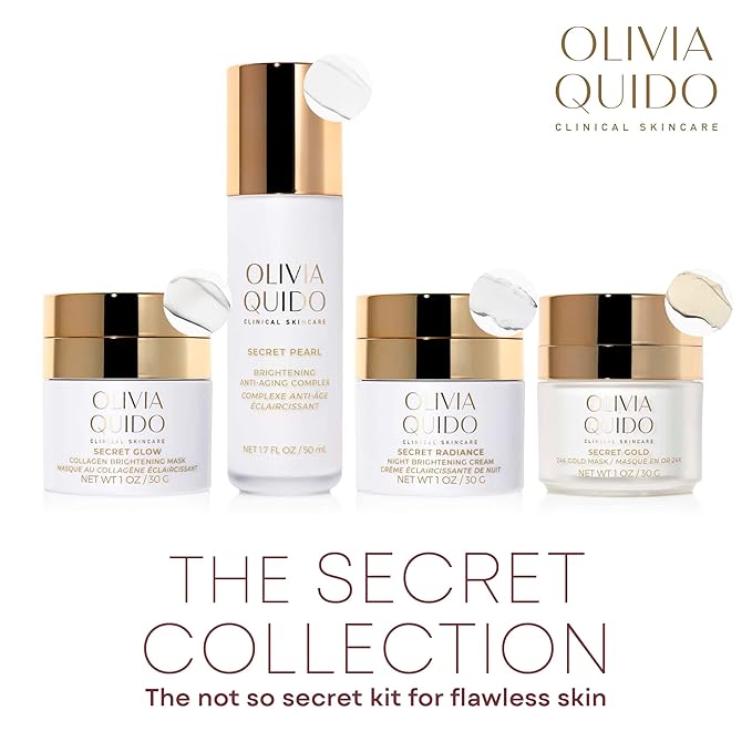 OLIVIA QUIDO Clinical Skin Care Secret Glow |Anti-Aging Collagen White Mask | Brightening Night Cream for Face and Neck| Intense Brightening Glutathione Formula Smoothens For Dewy & Glowing Complexion