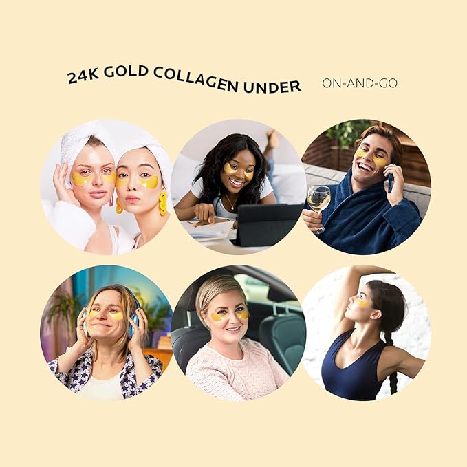 Dr. Pure Under Eye Patches for Puffiness: 24K Gold Eye Mask Soothe Fine Lines Wrinkles with Collagen Vitamin C - Reduce Dark Circles Eye Gel Pad (30 Pairs)