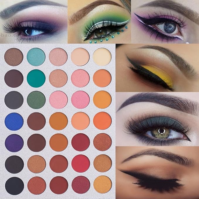 35 Colors Eyeshadow Palette with 7Pcs Makeup Brushes