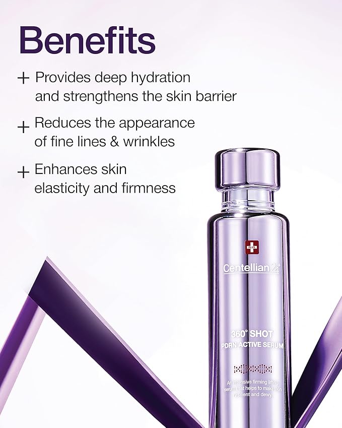 Centellian 24 360º Shot PDRN Active Serum (1.69fl oz) - Intense Hydration & Skin Firming Serum for a Youthful Appearance, Korean Skin Care. PDRN, Ribbon Collagen & Hyaluronic Acid