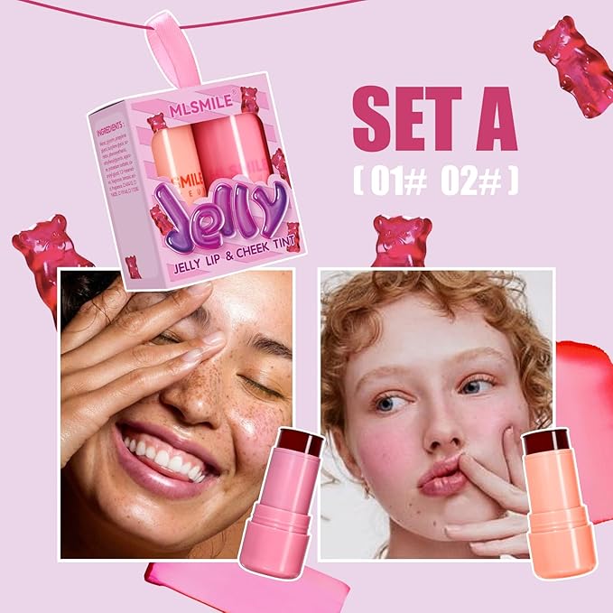 2PCS Milk Water Jelly Tint, Sheer Lip & Cooling