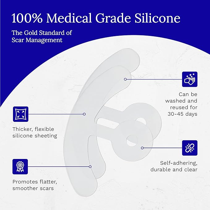 Rejuvaskin Scar Heal Kit for Breast Scars, Soften, Flatten, Reduce and Recover, Silicone Sheeting, RejuvaSil Gel & Medical Tape, Breast Anchor Pair