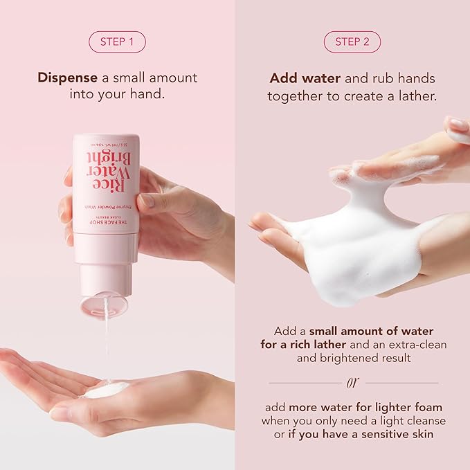 The Face Shop Rice Water Bright Enzyme Powder Wash, Gentle Exfoliating Cleanser with AHAs, Radiant skin, Rice Polish for Face, Korean Skin Care 55g / 1.94 oz