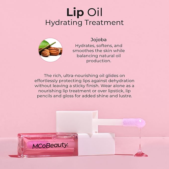 MCoBeauty Lip Oil Hydrating Treatment, Clear, Moisturizing Shine Hydrating
