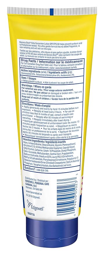 banana Boat Kids tear free,SPF 60 Sunscreen Lotion 8 oz / 240 ml